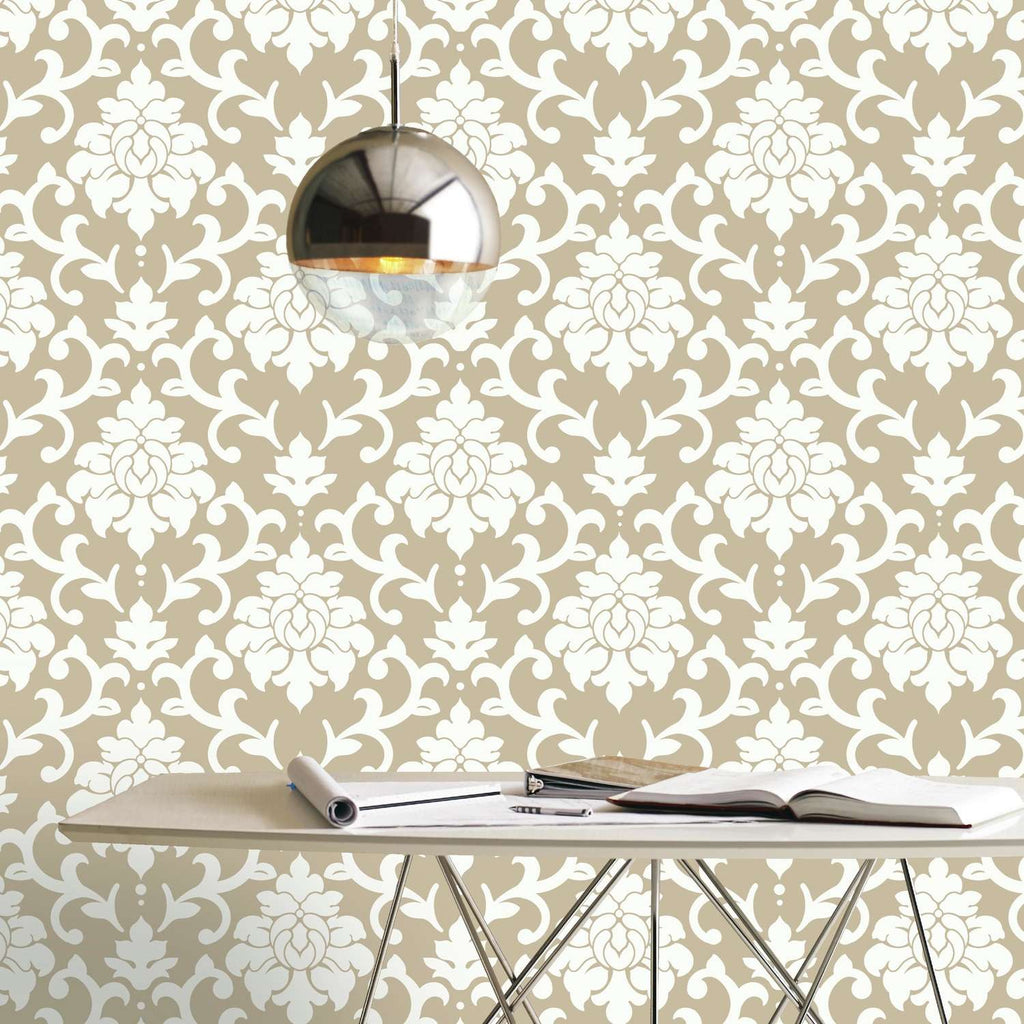  RoomMates 20.5 In. W X 16.5 Ft. L Damask Gold Vinyl Peel And Stick Wallpaper