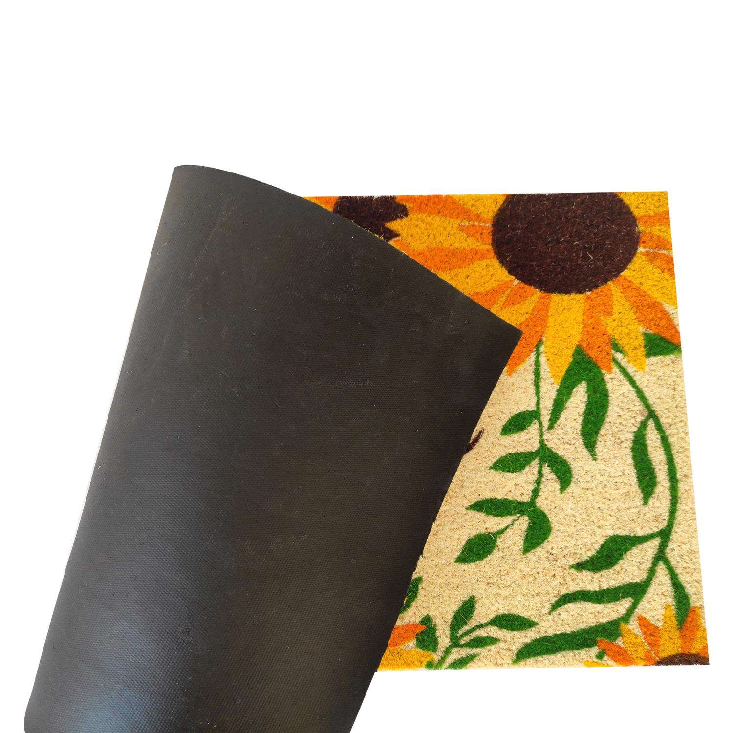  First Concept 18 In. W X 30 In. L Multicolored Welcome Sunflowers Coir Door Mat
