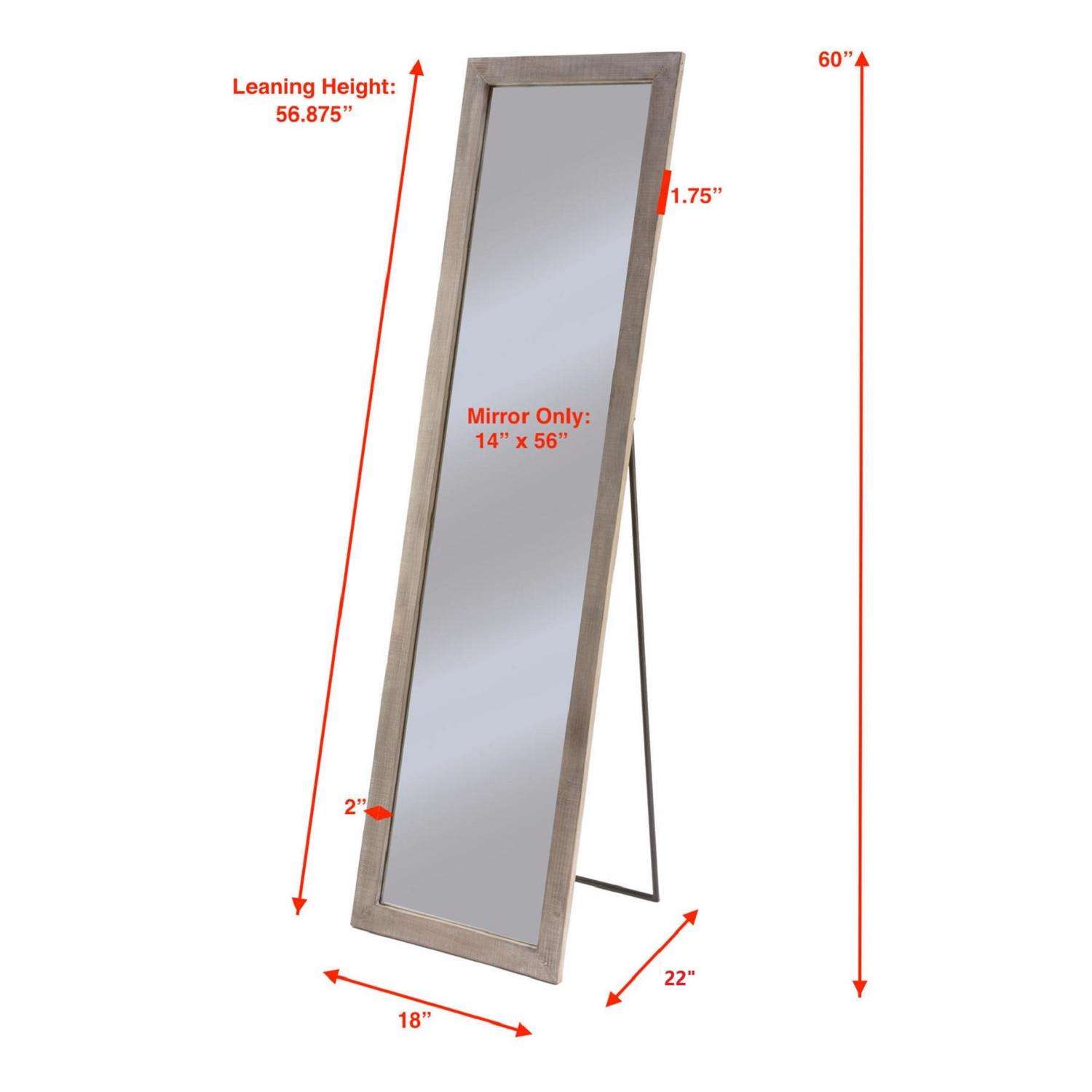  Tripar 60 In. H X 18 In. W Weathered Natural Wood Floor Mirror