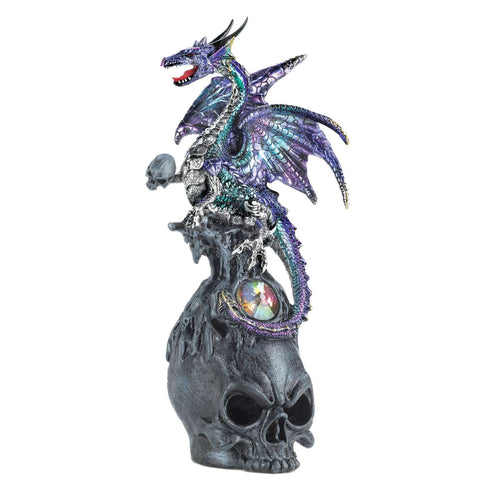  Dragon Crest 10 In. H X 3.75 In. W X 4.25 In. L Mystical Dragon And Skull Poly Resin Decorative Figu