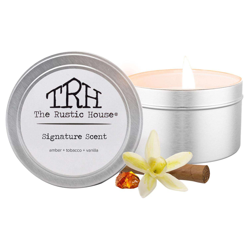  The Rustic House Silver Signature Scent Travel Candle 4 Oz