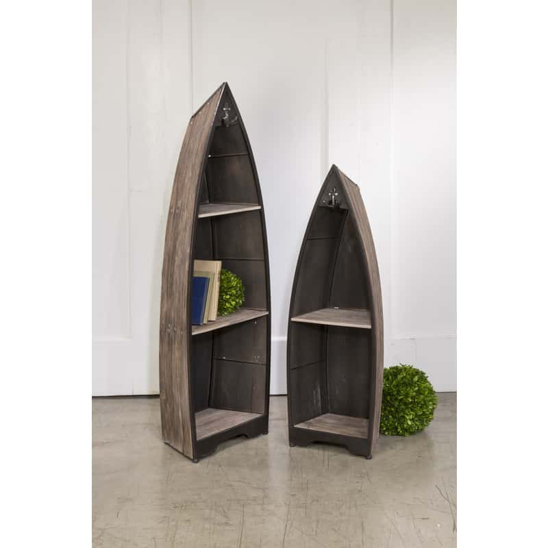  Tripar 50-1/2 In. H X 9-1/4 In. W X 16 In. L Natural Metal/Wood Decorative Shelving