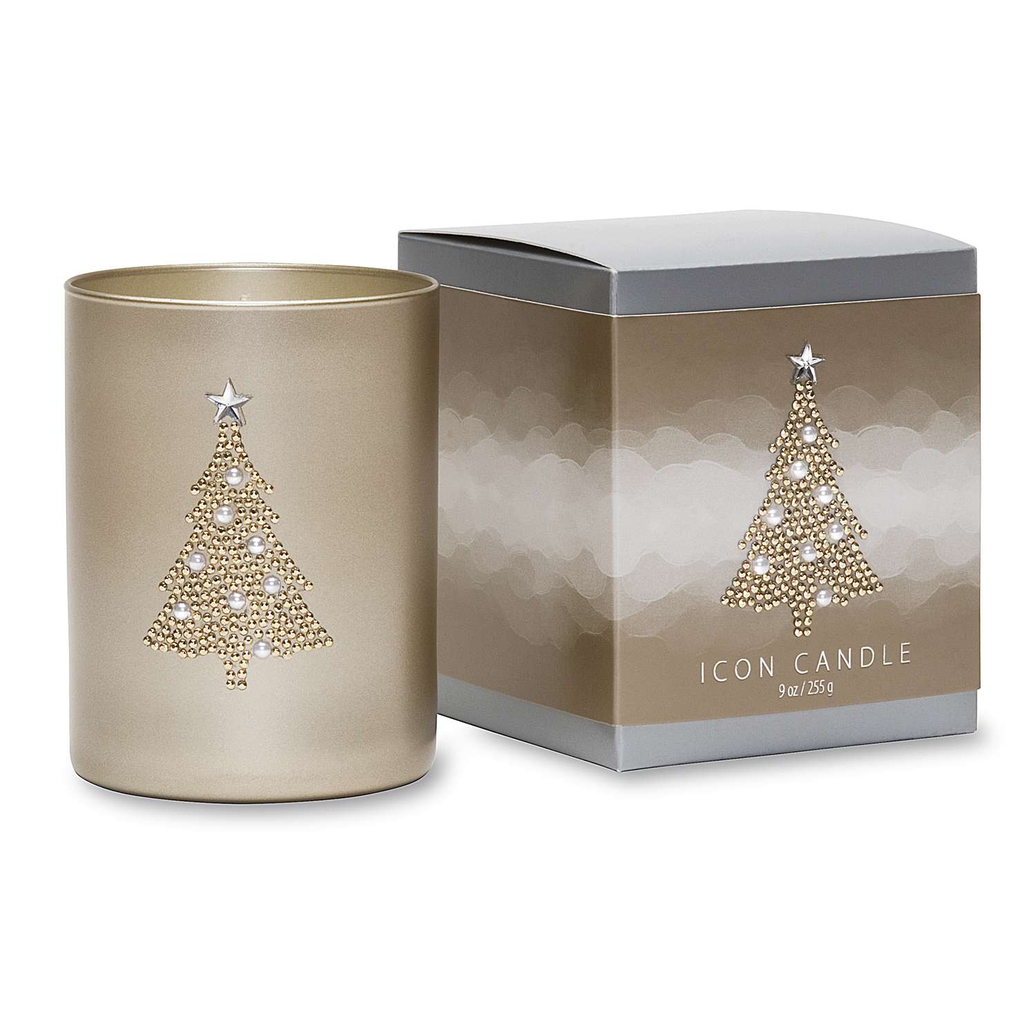  Primal Elements Gold Christmas Tree Scent Icon Candle/Gift Box