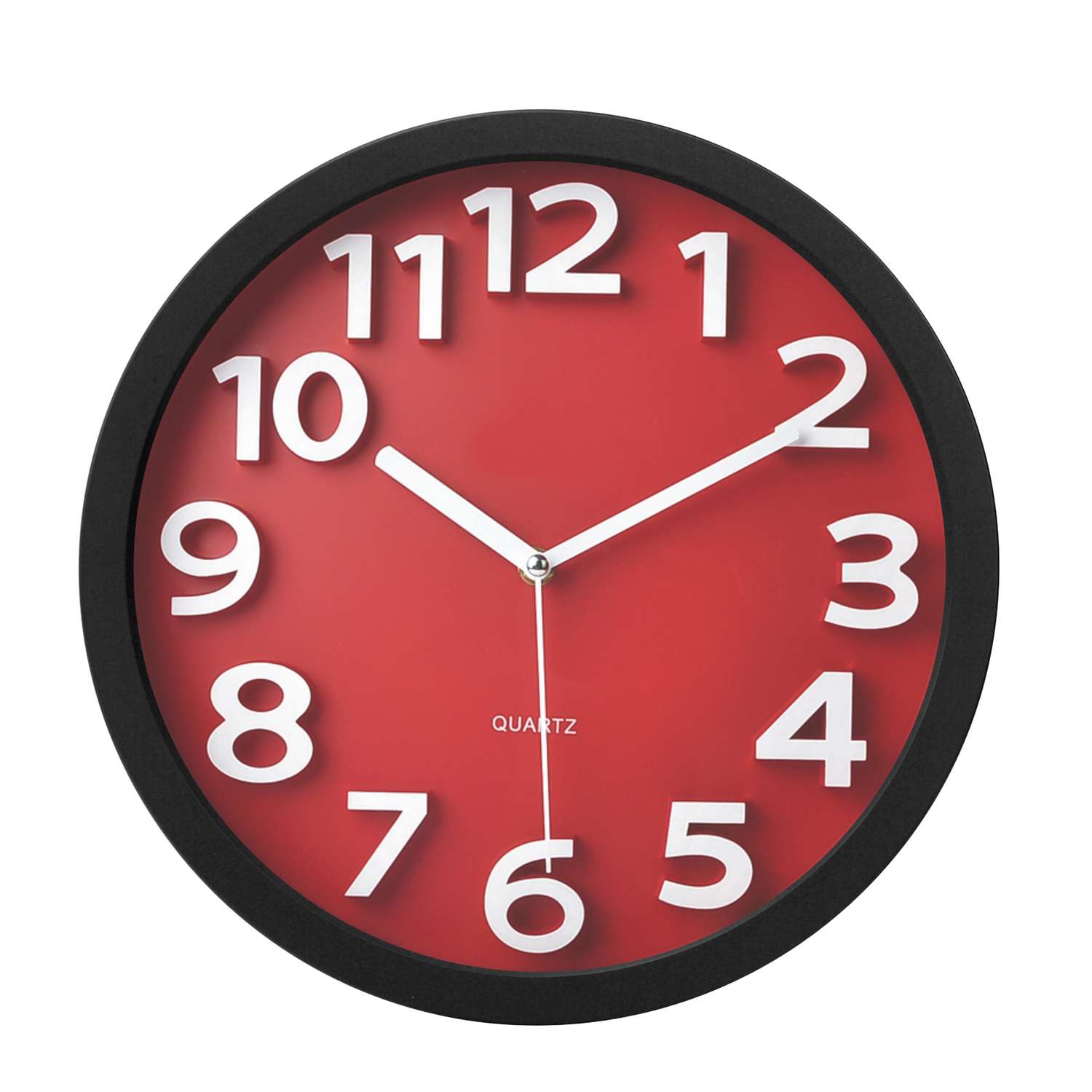  Tempus 13 In. L X 13 In. W Indoor Contemporary Analog Wall Clock Plastic Red