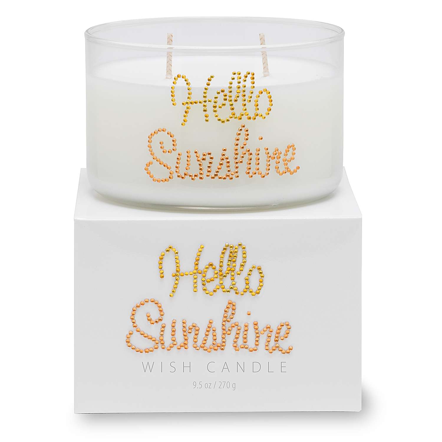  Primal Elements Gold/White Hello Sunshine Scent 2 Wick Candle/Gift Box