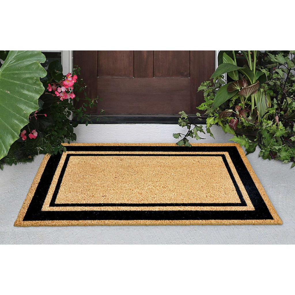  Liora Manne Natura 2 In. W X 3 In. L Black/Natural Novelty Coir Door Mat