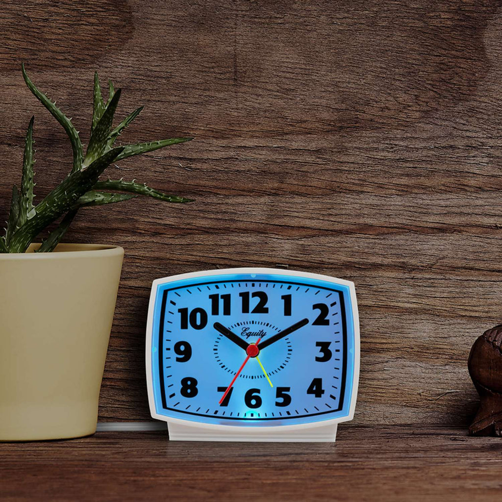  La Crosse Technology Equity 2 In. White Alarm Clock Analog Plug-In