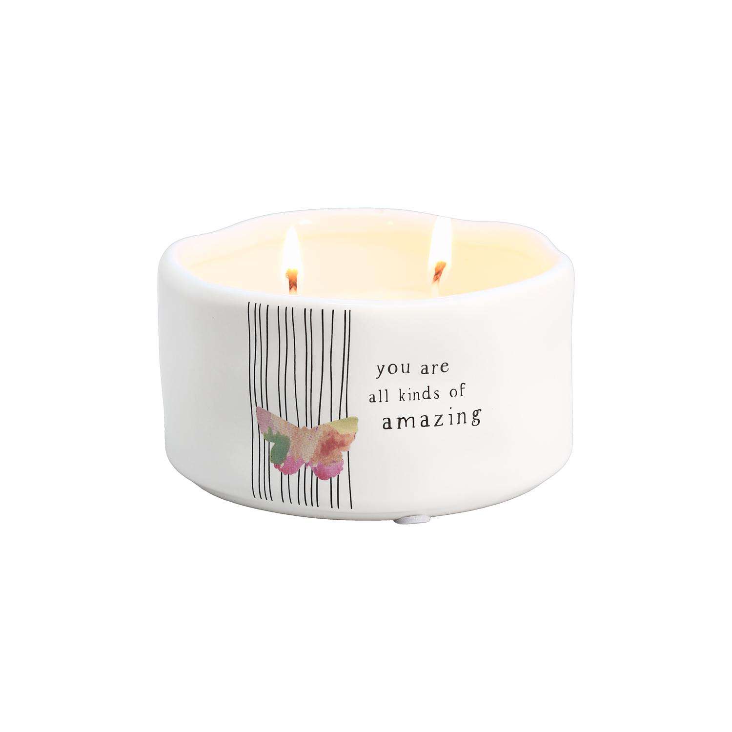  Pavilion Celebrating You Black/White Tranquility Scent Candle 8 Oz