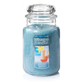  Yankee Candle Blue/Clear Bahama Breeze Scent Original Candle Jar 22 Oz