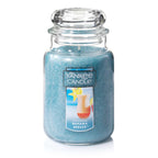  Yankee Candle Blue/Clear Bahama Breeze Scent Original Candle Jar 22 Oz