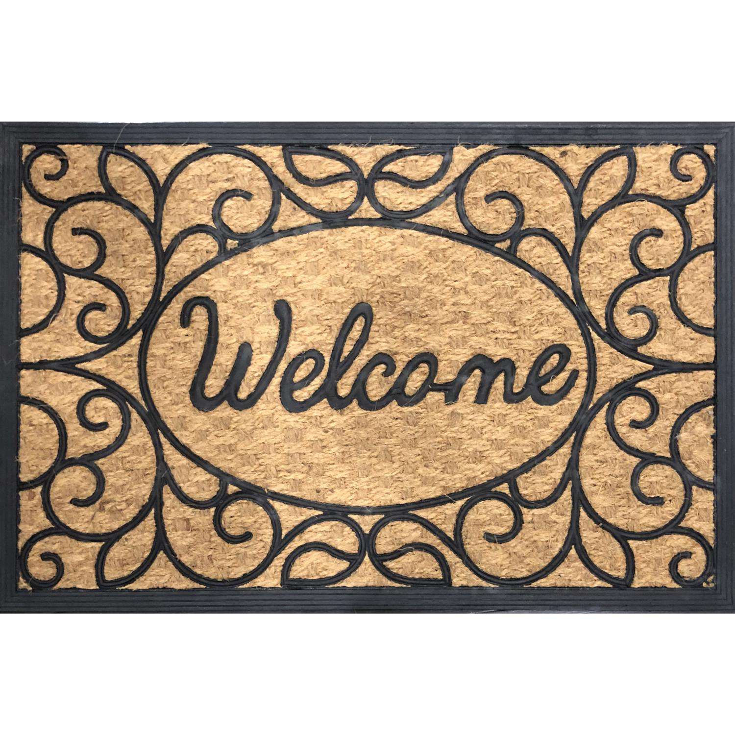  Rockport Premium 24 In. W X 36 In. L Black/Brown Coir/Rubber Door Mat