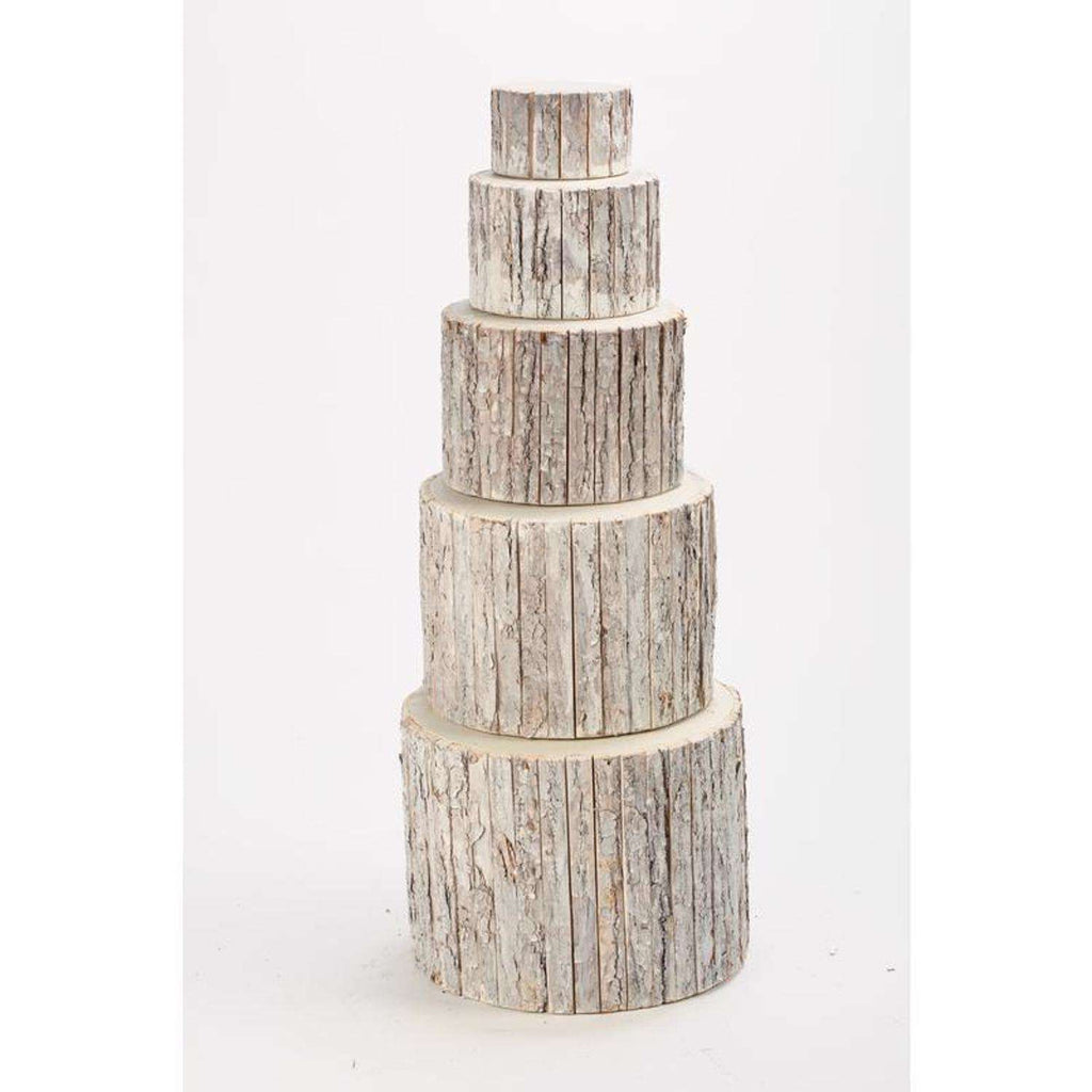  Tripar 12 In. H X 15-3/4 In. W X 15-3/4 In. L Natural Wood Bark Wrapped Risers