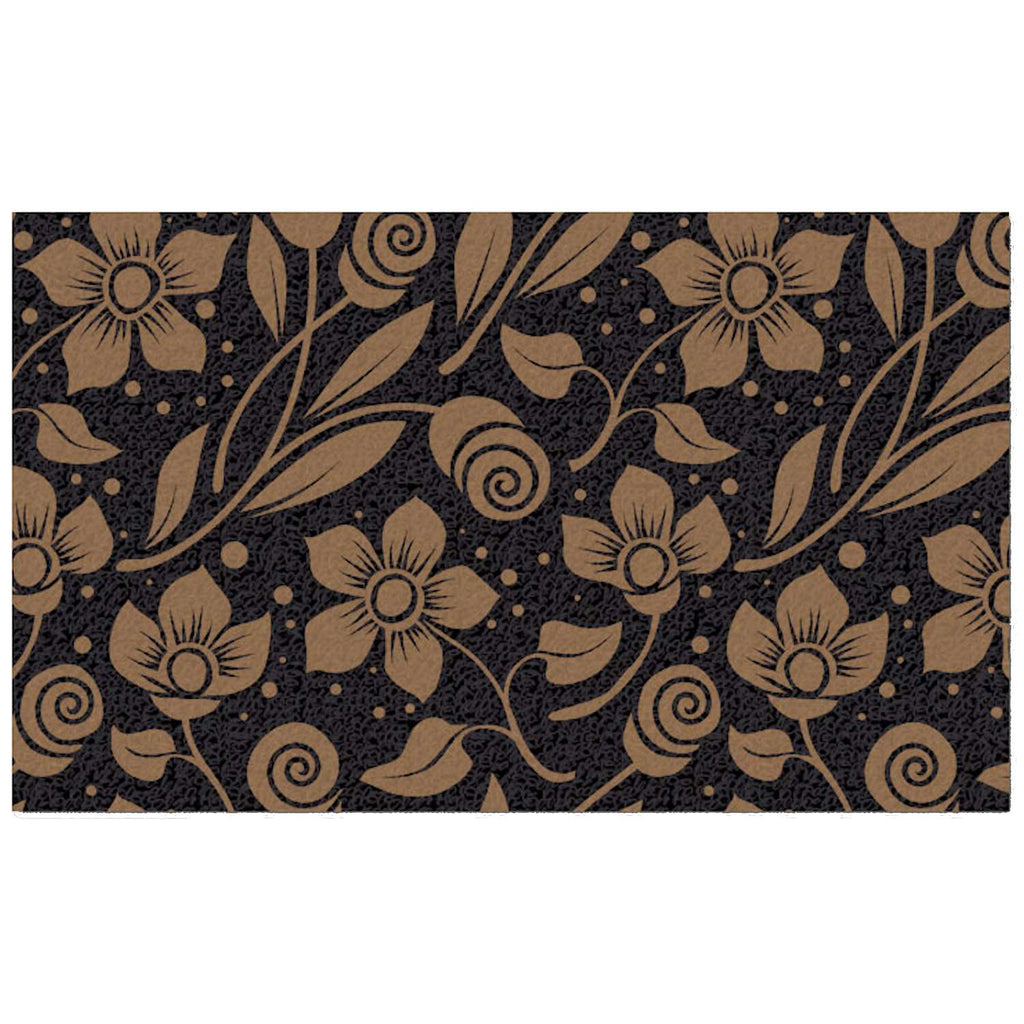  Americo Home Front Runner 18 In. W X 30 In. L Multicolored Flower And Swirls Black Entrance Mat
