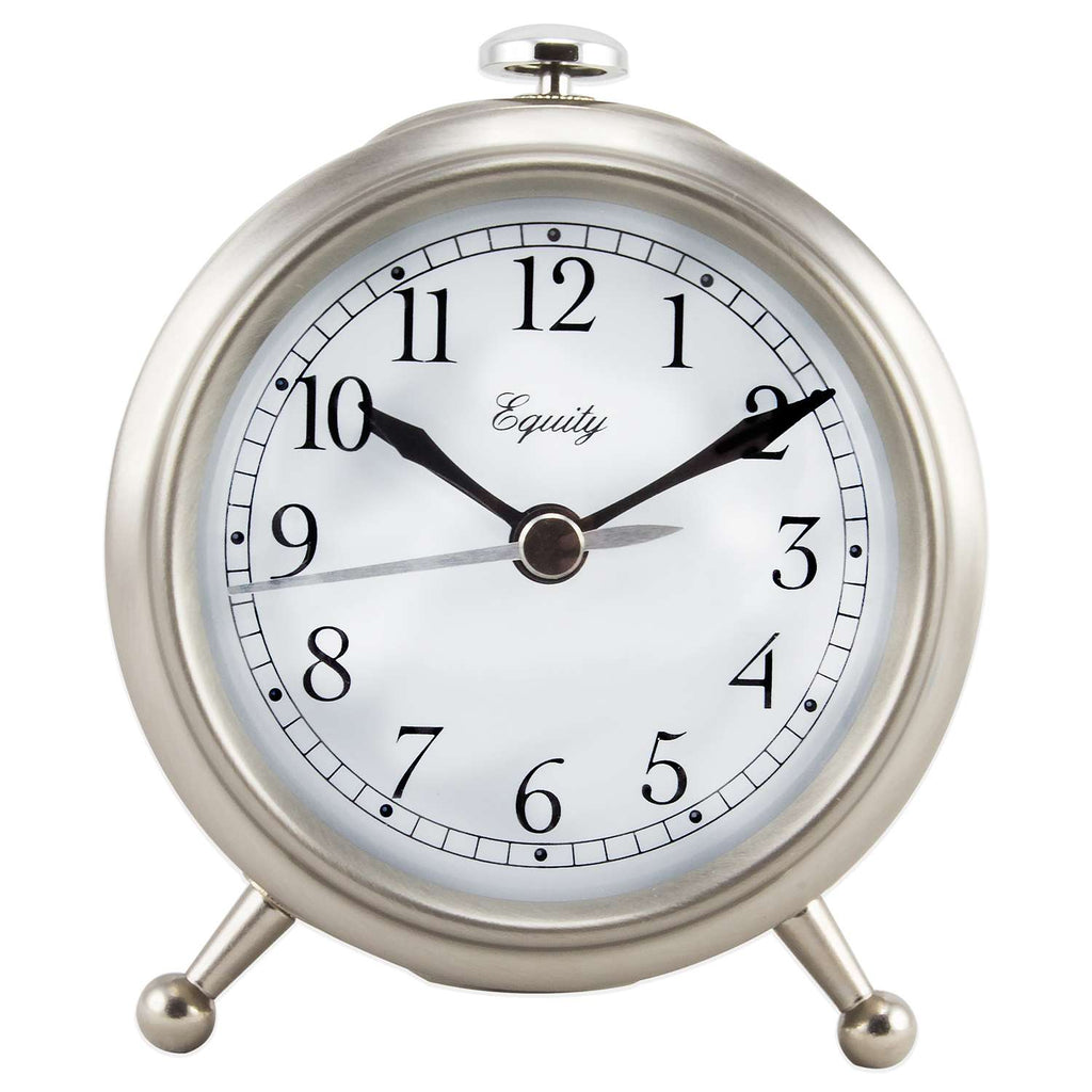  La Crosse Technology Equity 2.65 In. Silver Alarm Clock Analog Battery Operated