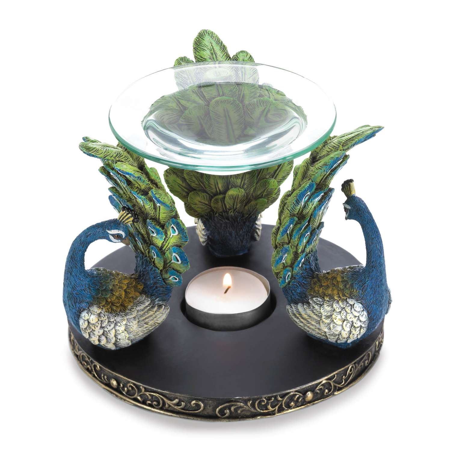  Fragrance Foundry 4.5 In. H X 5.5 In. W X 5.75 In. L Pretty Peacock Poly Resin Decorative Oil Warmer