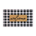  First Concept 18 In. W X 30 In. L Black/White Checkers Welcome Coir Door Mat