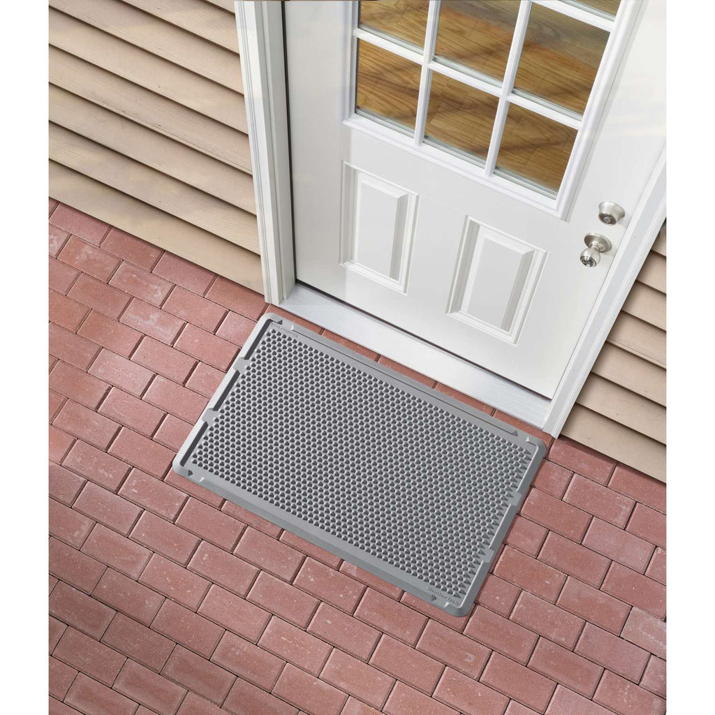  WeatherTech Outdoor Mats 24 In To W X 39 In To L Gray Thermoplastic Door Mat