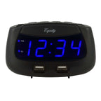  La Crosse Technology Equity 4.92 In. Black USB Alarm Clock LED Plug-In
