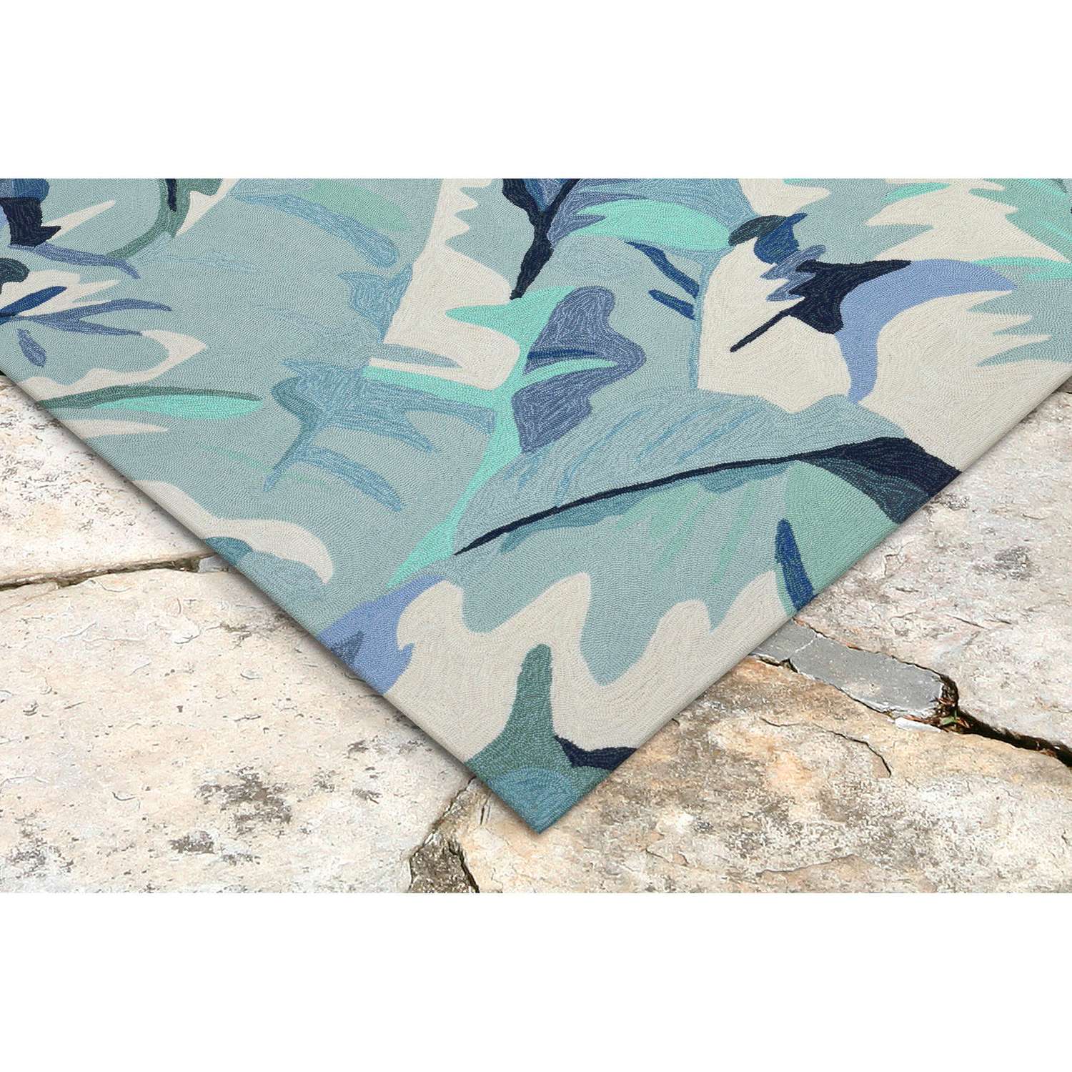  Liora Manne Capri 7.5 Ft. W X 9.5 Ft. L Blue Casual Polyester Accent Rug