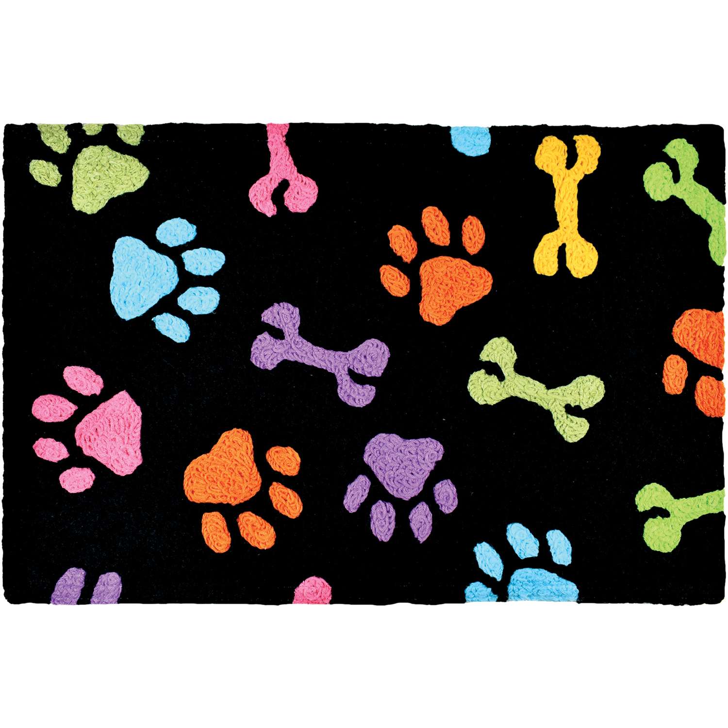 Jellybean 20 In. W X 30 In. L Multicolored Paws & Bones Accent Rug