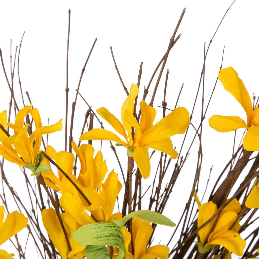  Glitzhome 24 In. H X 6 In. W X 24 In. L Brown/Yellow Wreath