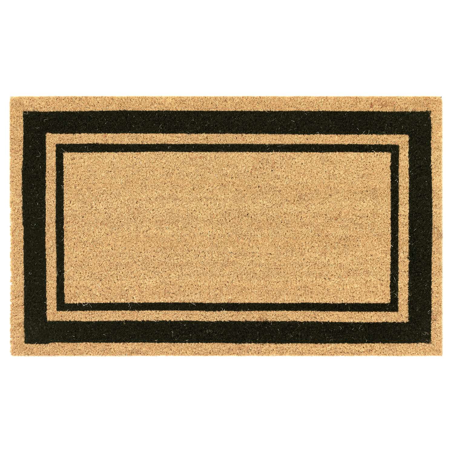  Liora Manne Natura 2 In. W X 3 In. L Black/Natural Novelty Coir Door Mat