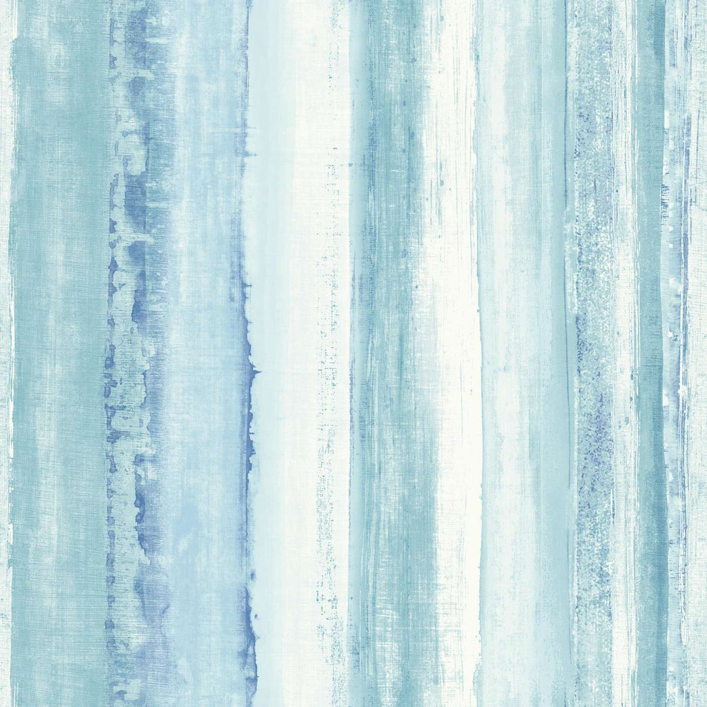  RoomMates 20.5 In. W X 16.5 Ft. L Watercolor Stripe Blue Vinyl Peel And Stick Wallpaper
