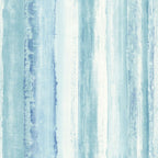  RoomMates 20.5 In. W X 16.5 Ft. L Watercolor Stripe Blue Vinyl Peel And Stick Wallpaper