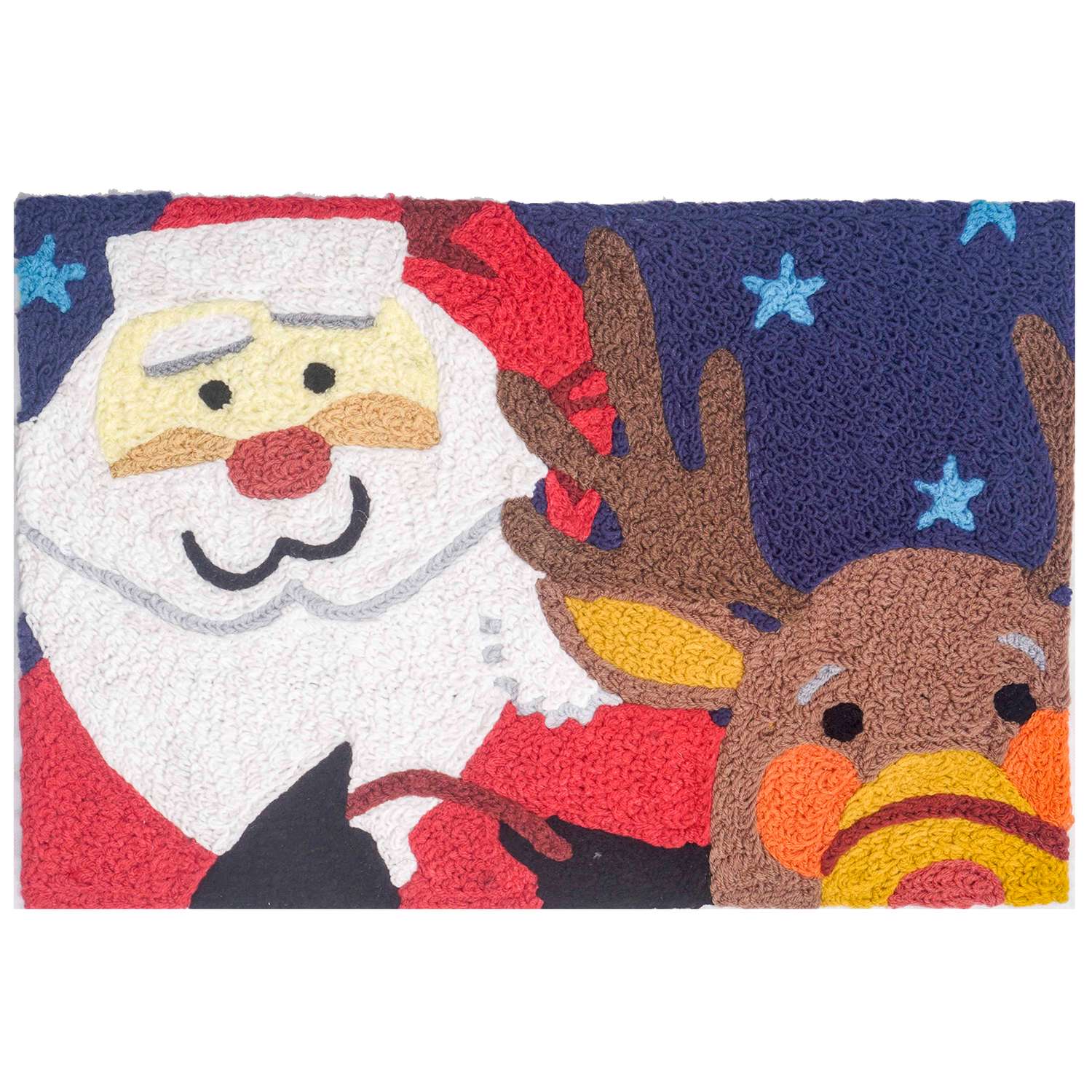  Jellybean 30 In. W X 20 In. L Multicolored Santa & Rudolph Accent Rug