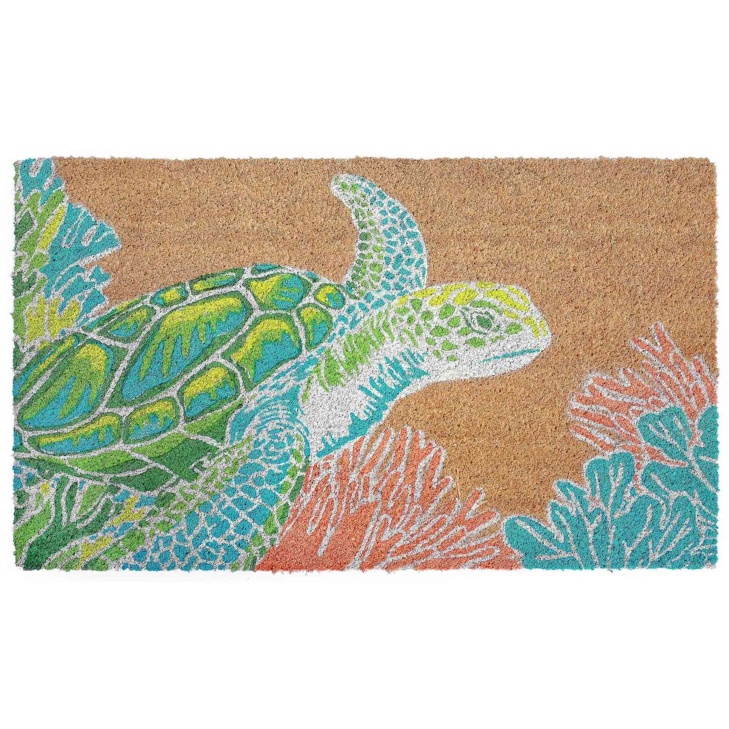  Liora Manne 1.5 W X 2.5 L Natural Sea Turtle Coir Floor Mat