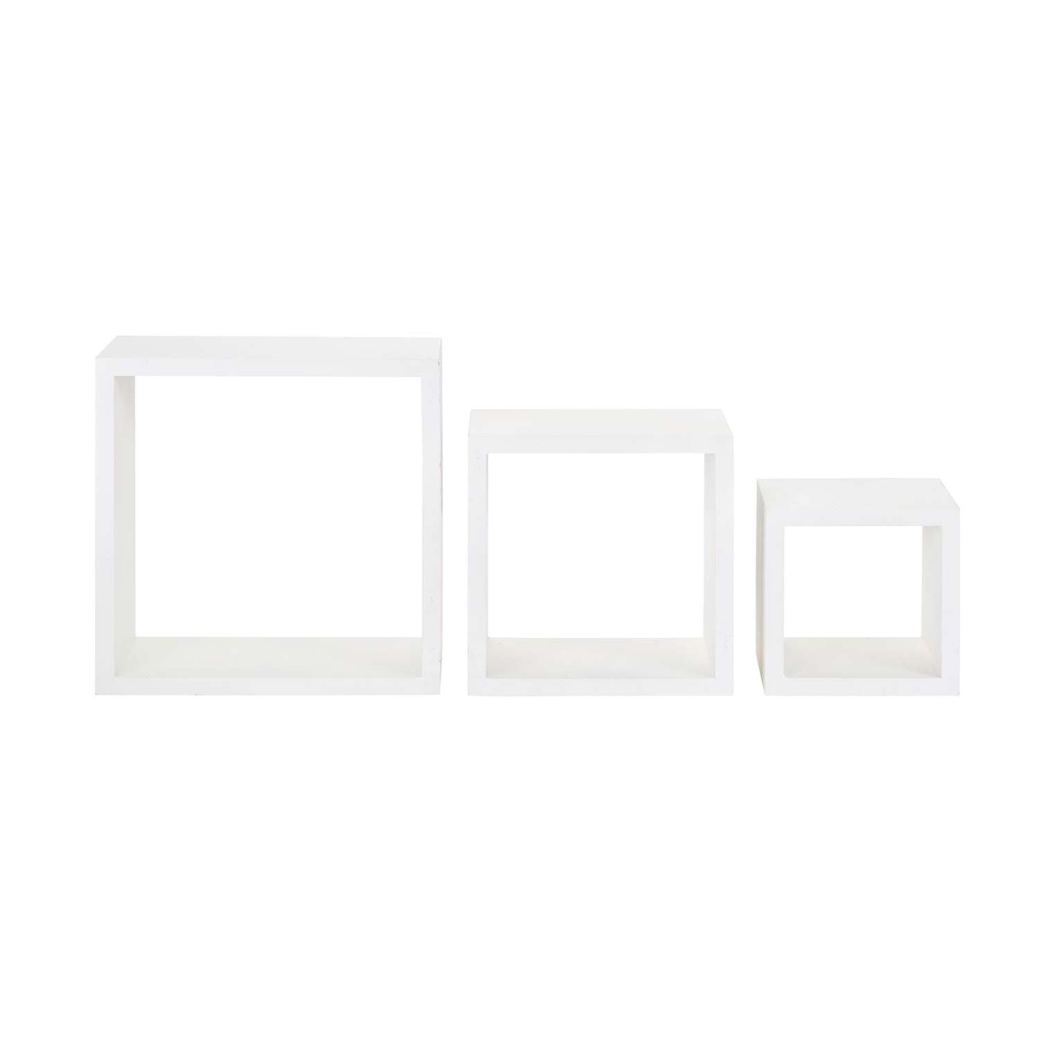  Melannco 9.45 In. H X 9.45 In. W X 4.13 In. L White Wood Cube Shelves Set