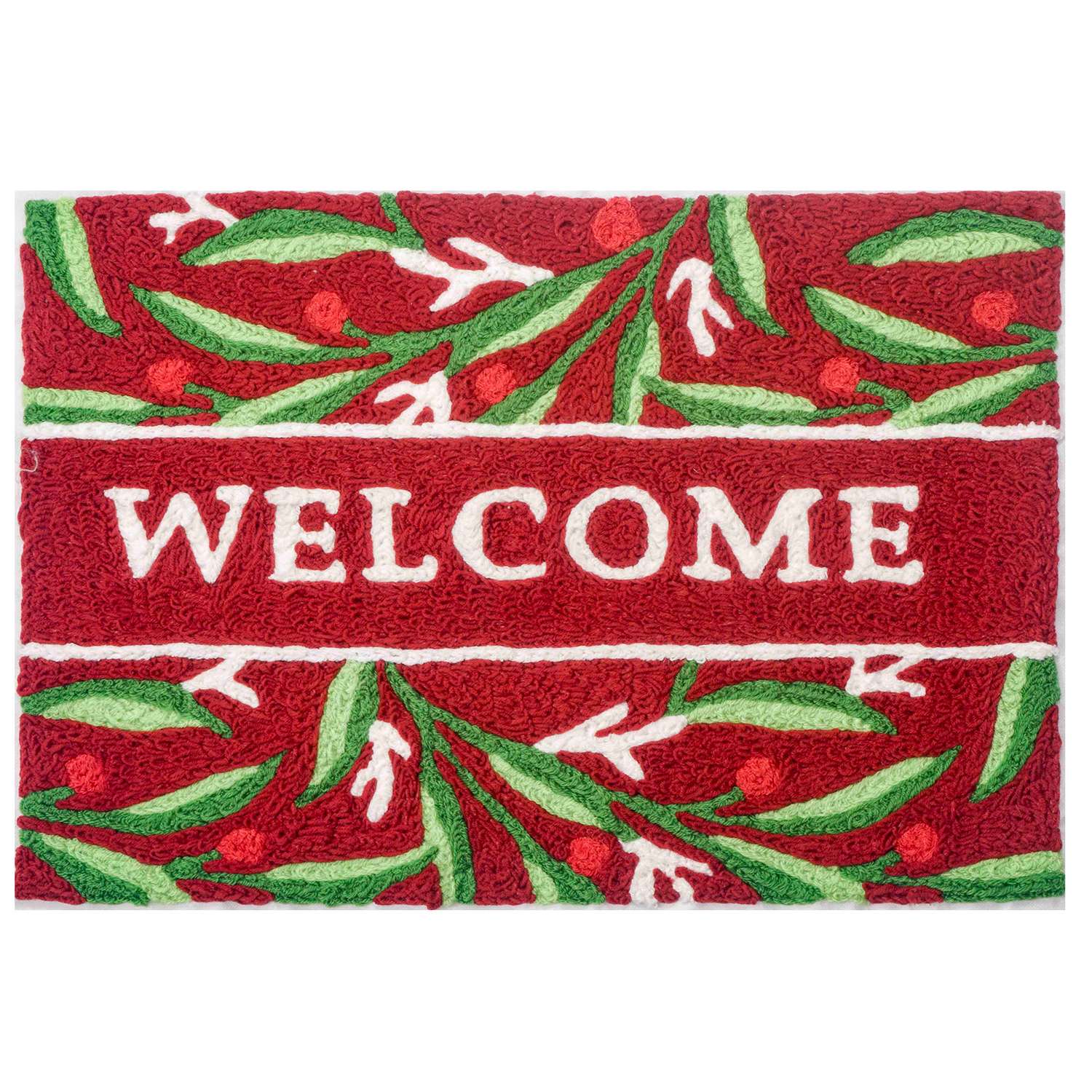  Jellybean 30 In. W X 20 In. L Multicolored Winter Welcome Accent Rug