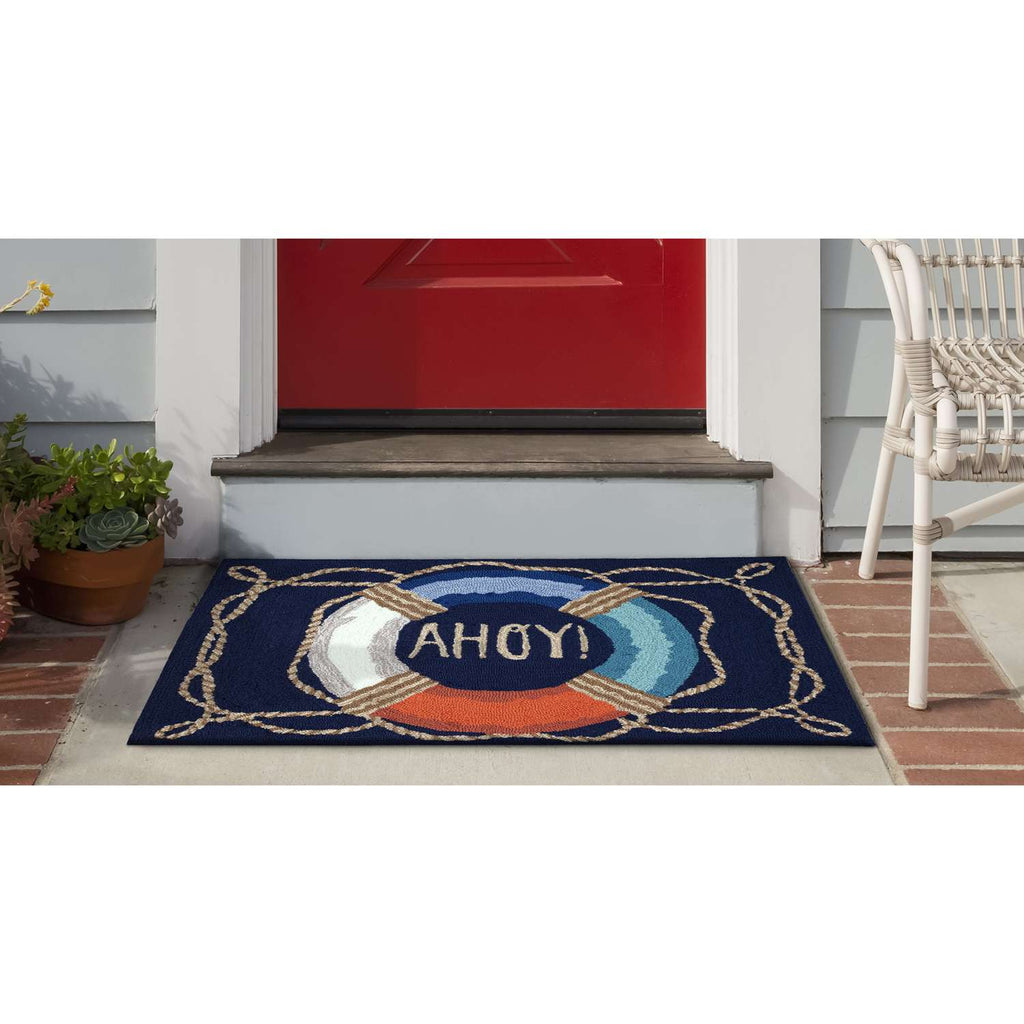  Liora Manne Frontporch 20 In. W X 30 In. L Navy Blue Ahoy Acrylic/Polyester Accent Rug