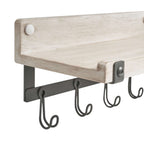  Spectrum 4.5 In. H X 4.75 In. W X 9 In. L White Wash/ Industrial Gray Steel/Wood Wall Mount Hook Sta