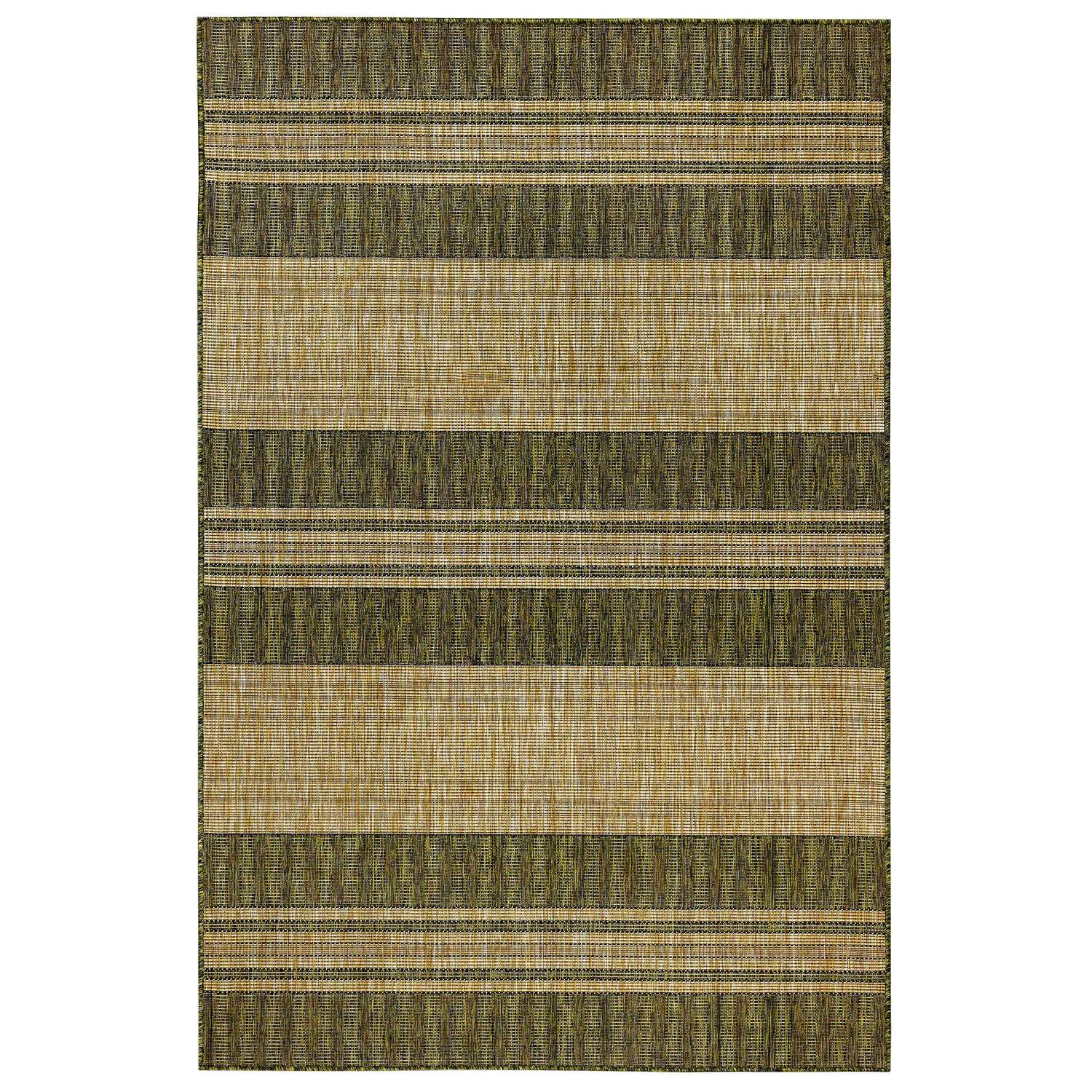  Liora Manne 4.83 Ft. W X 7.5 Ft. L Green Stripe Polypropylene Accent Rug