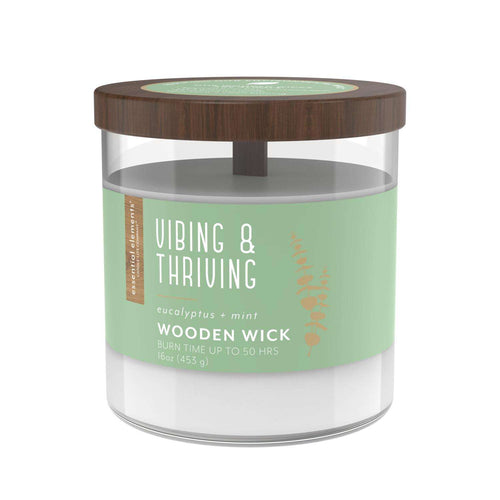  Candle-Lite Essential Elements White Eucalyptus/Mint Scent Candle 16 Oz
