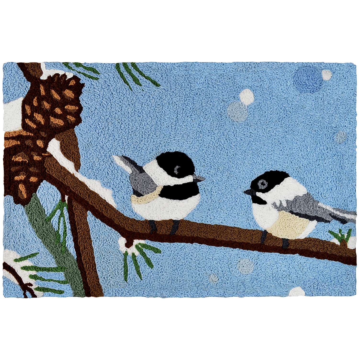 Jellybean 20 In. W X 30 In. L Multi-colored Chickadee & Pine Cone Accent Rug