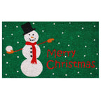  Home & More 1.42 W X 2.42 L Green Christmas Snowman Coir Door Mat