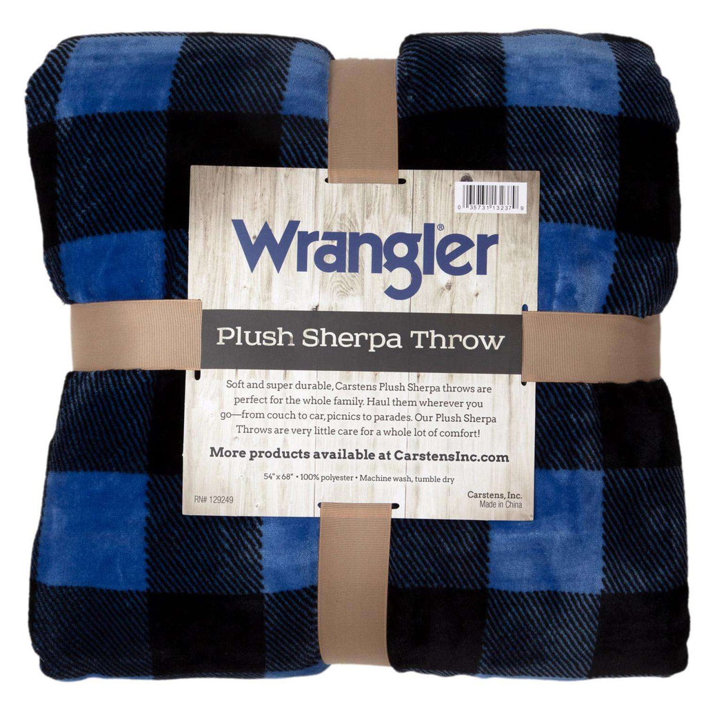  Carstens Inc 68 In. H X 2 In. W X 54 In. L Blue/Black/White Polyester Plush Throw Blanket