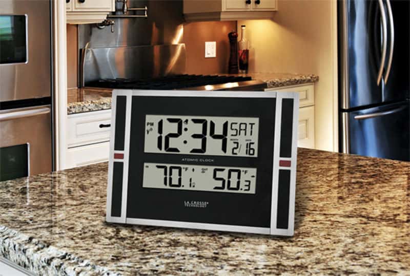  La Crosse Technology 11 In. L X 1.10 In. W Indoor And Outdoor Contemporary Digital Atomic Wall Clock