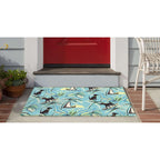  Liora Manne Illusions 1.67 W X 2.5 L Blue Coastal Polyester Door Mat