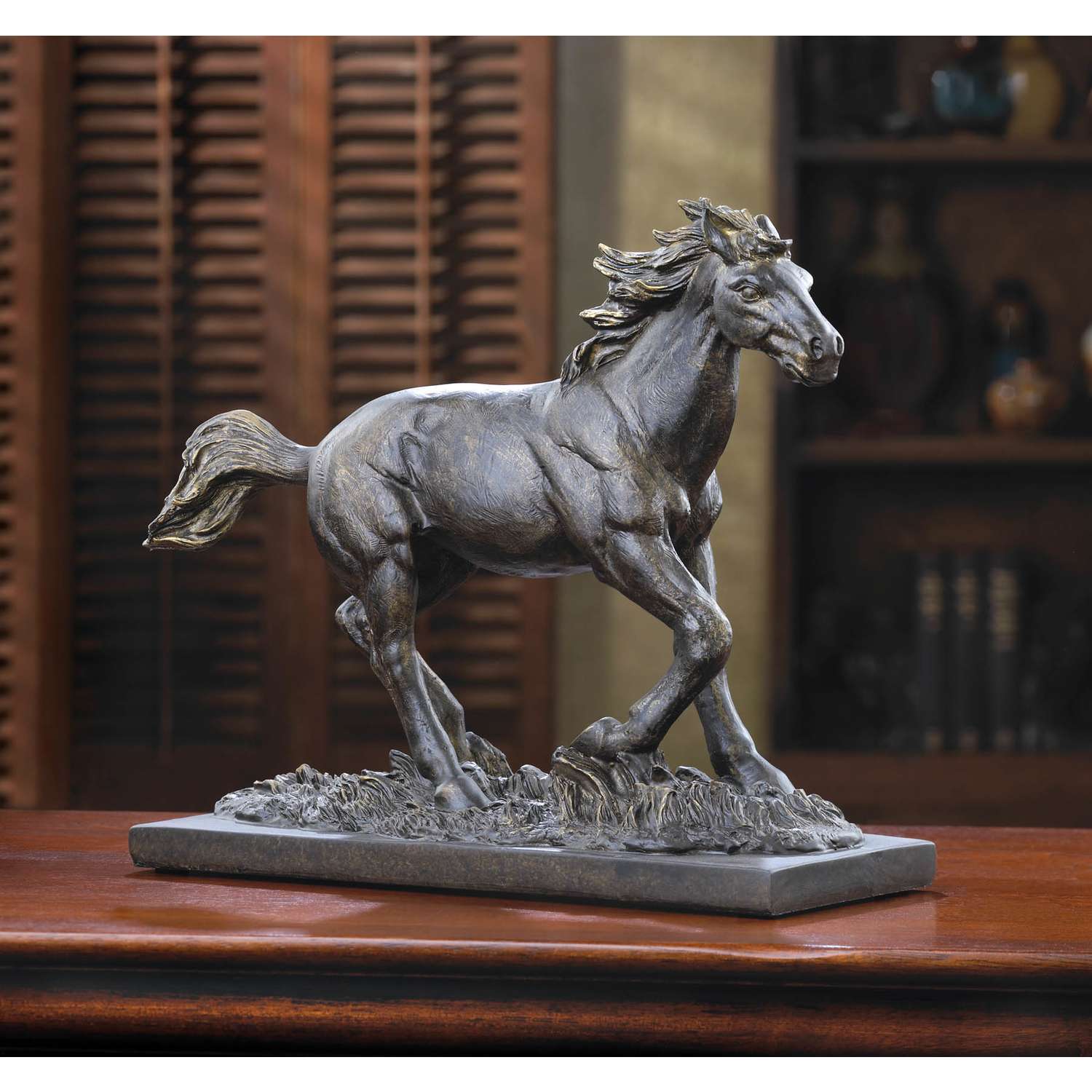 Accent Plus Running Stallion 9.5 In. H X 4.25 In. W X 11 In. L Bronze Poly Resin