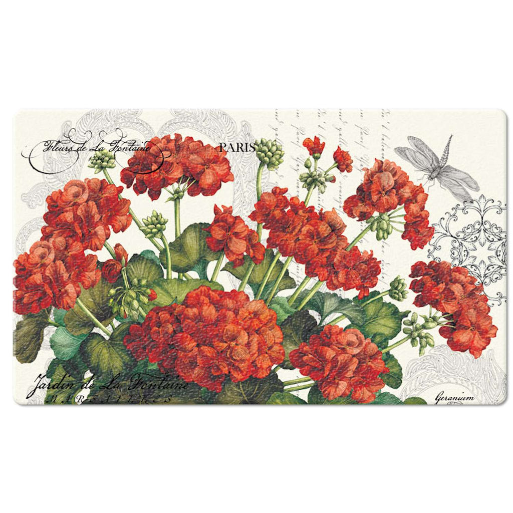  Americo Home Eversoft 18 In. W X 30 In. L Multicolored Geraniums In The Sun Cushion Mat