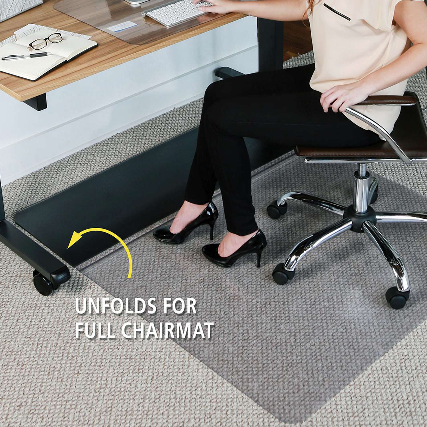  Flash Furniture 45 In. W X 53 In. L Black/Gray Floor Mat