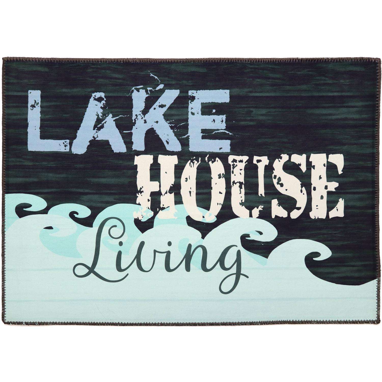 Olivia's Home 22 In. W X 32 In. L Multicolored Lake House Life Polyester Accent Rug