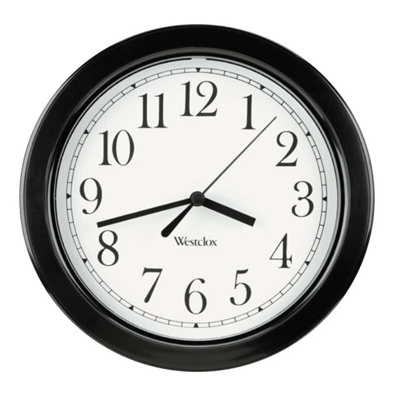  Westclox 8-1/2 In. L X 8-1/2 In. W Indoor Analog Wall Clock Plastic Black/White