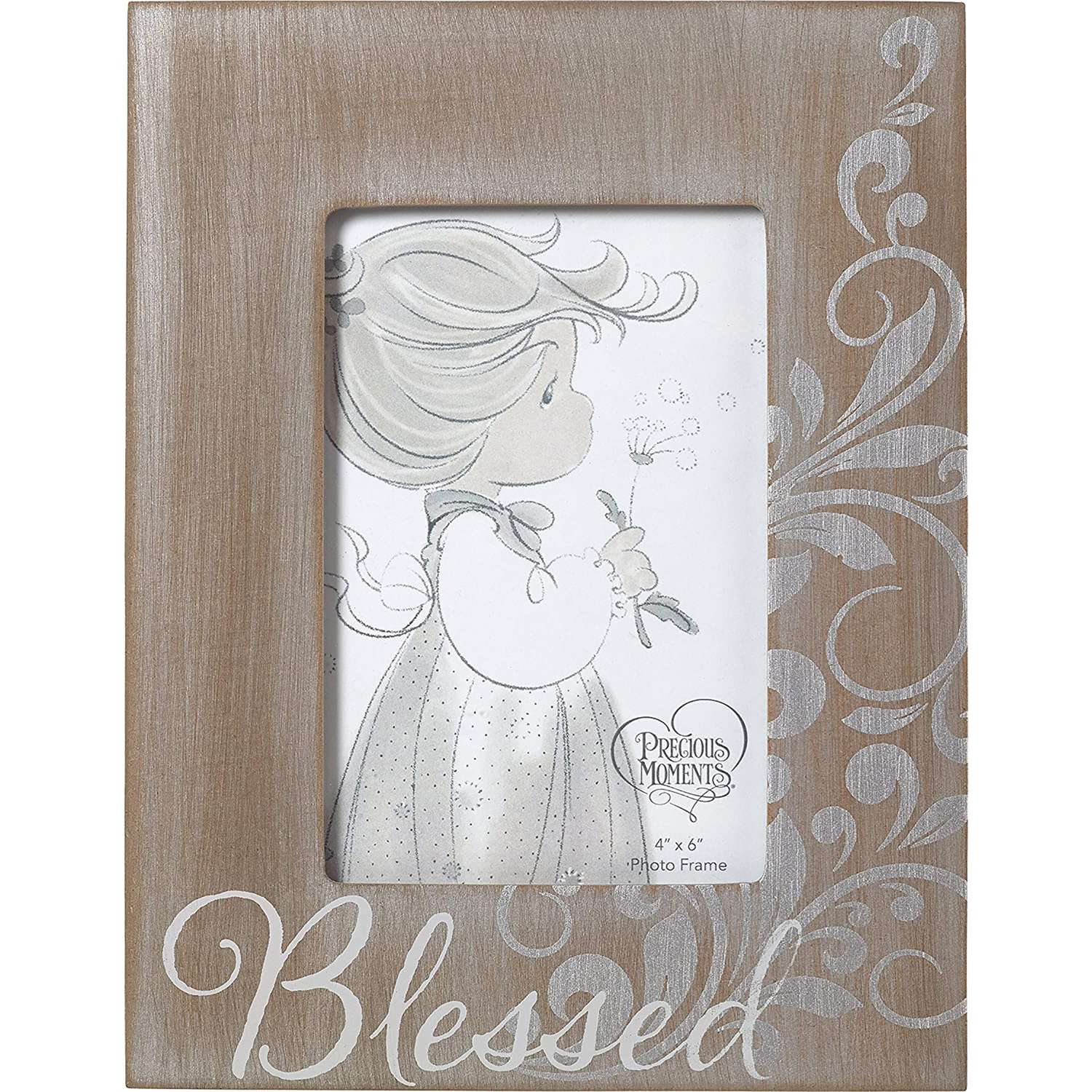  Precious Moments Silver Wood Photo Frame 9 In. H