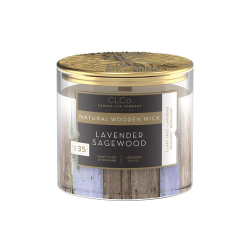  Candle-Lite CLCo White Lavender Sagewood Scent Jar Candle 14 Oz