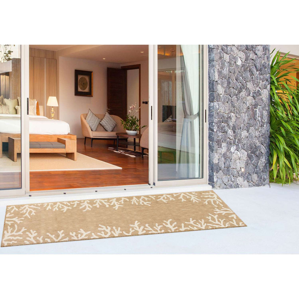  Liora Manne Carmel 4.85 Ft. W X 7.5 Ft. L Sand Casual Polypropylene Accent Rug