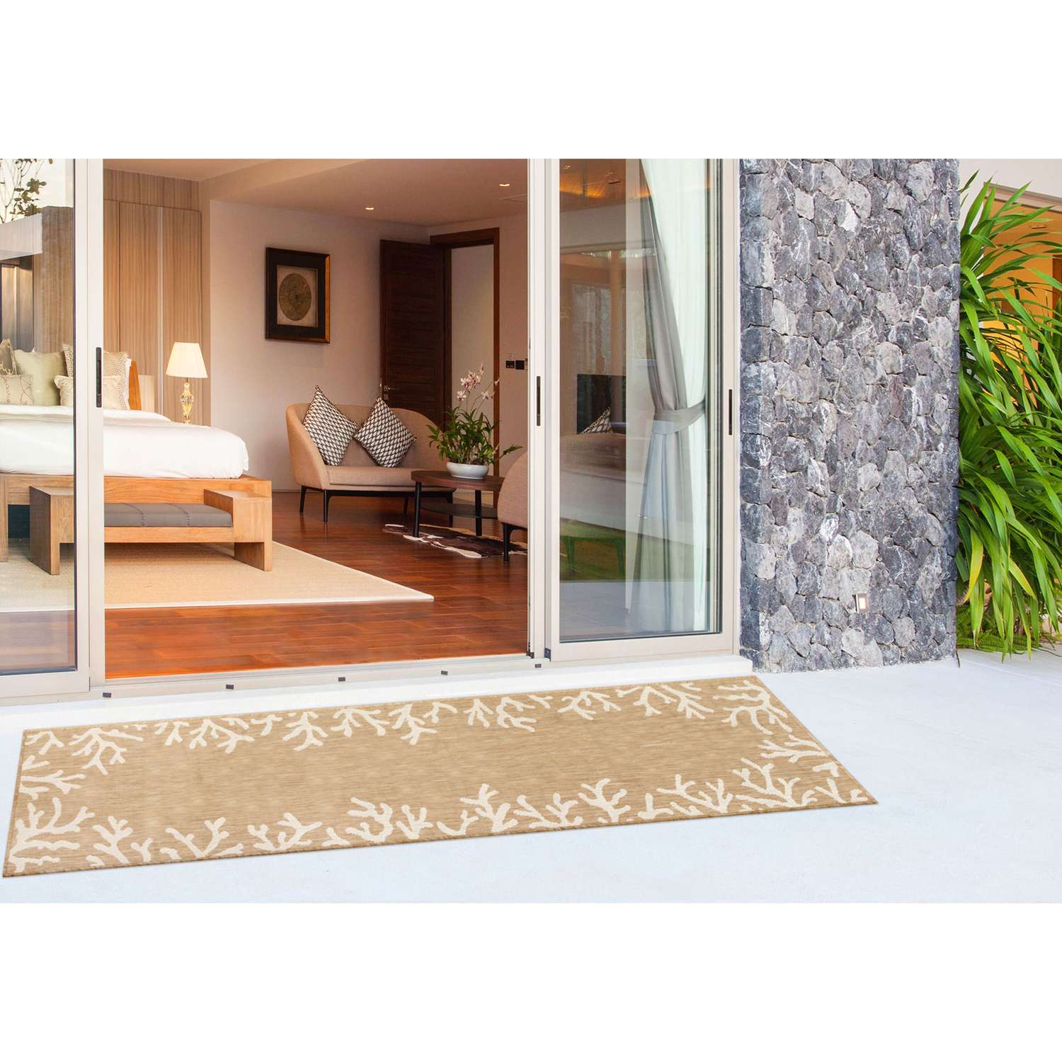  Liora Manne Carmel 4.85 Ft. W X 7.5 Ft. L Sand Casual Polypropylene Accent Rug